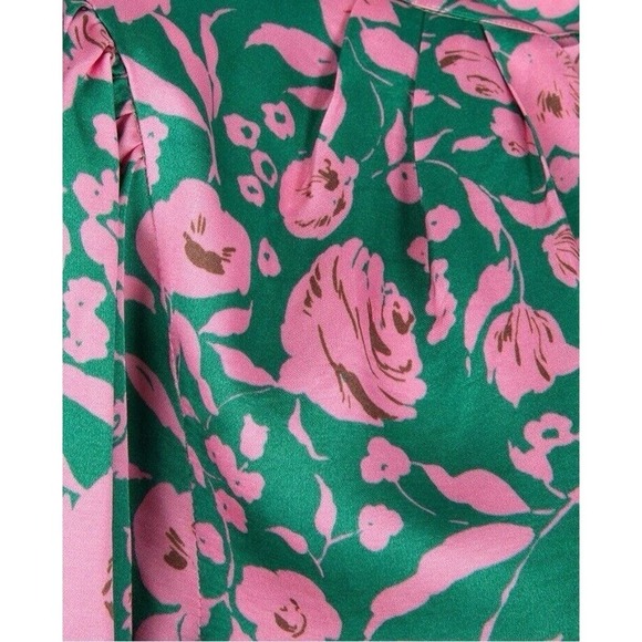 Esqualo Shimmer Rose Balloon Sleeve Keyhole Blouse Womens Size 12 NWT $98 - Picture 9 of 16